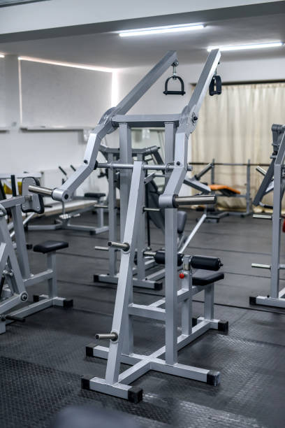 istock Different sport equipment in modern gym closeup 1150695632