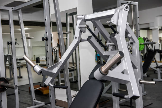 istock Different sport equipment in modern gym closeup 1150695824