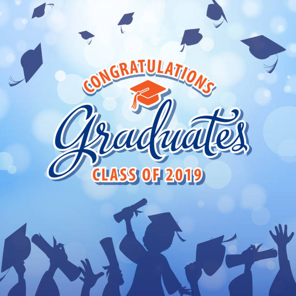 illustrazioni stock, clip art, cartoni animati e icone di tendenza di congratulazioni laureati - graduation gown