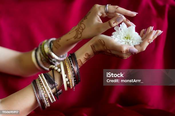 Painted Indian Hand With Mehndi Ornament Stock Photo - Download Image Now -  Hand, Henna Tattoo, Adult - iStock
