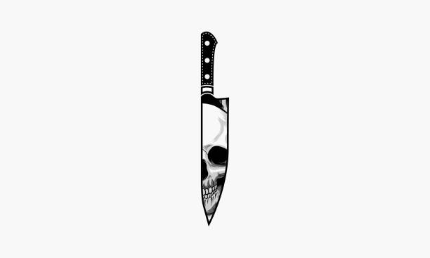 Black And Gray Skull Knife Tattoo Download with the EPS file for any scalable or editable needs. simple snake tattoo drawings stock illustrations