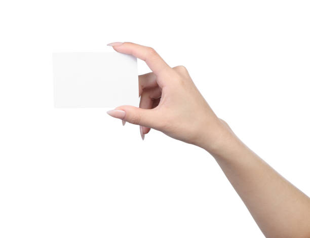 istock Empty sheet of paper in female hand 1150698153