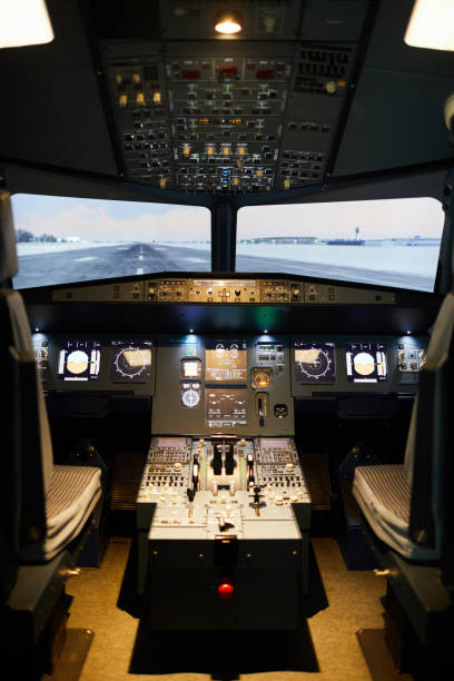 istock Nobody in aircraft pilots area 1150698187