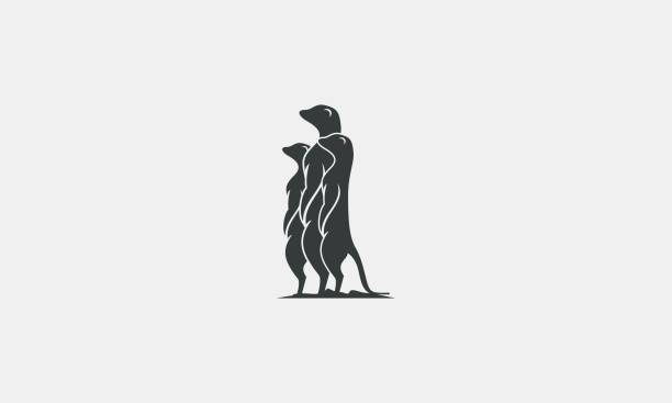 einfache meerkat silhouette - erdmännchen stock-grafiken, -clipart, -cartoons und -symbole