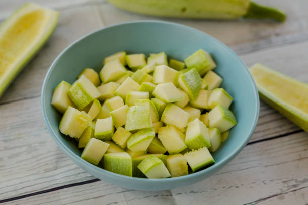 istock Chopped Zucchini Bowl Isolated White 1150701525