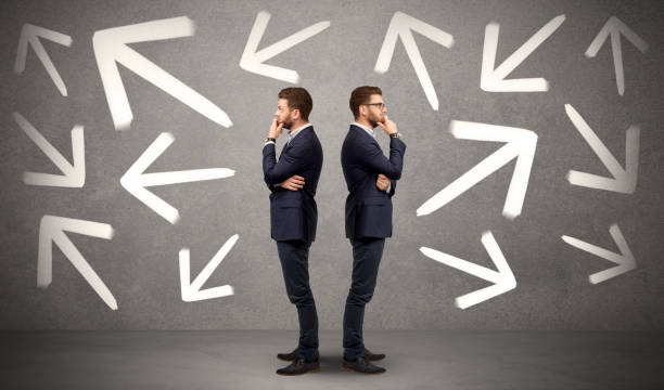 istock Businessman with two choices 1150702250