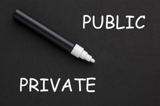 Private Public Concept stock photo
