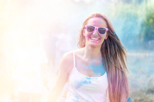 istock Woman walking in the colors ! 1150712985