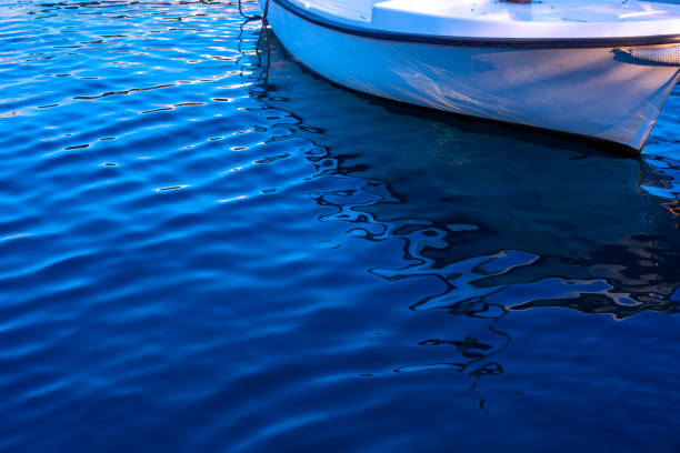 sea and boat - ripple nature water close to imagens e fotografias de stock