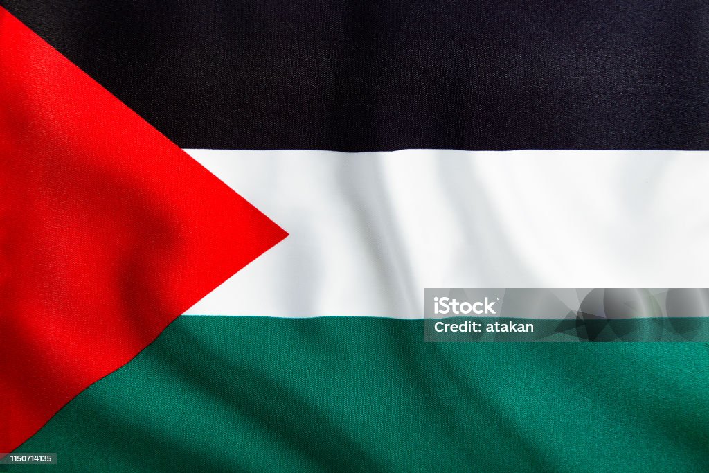 Full Frame Waving Palestinian Flag All Middle Eastern Flags Stock Photo