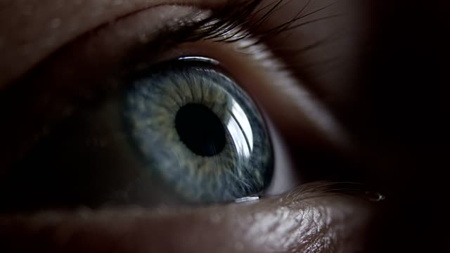 Extreme closeup on blue human eye