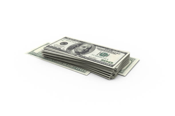 istock Deck of One Hundred Dollar Banknotes on White 1150714873