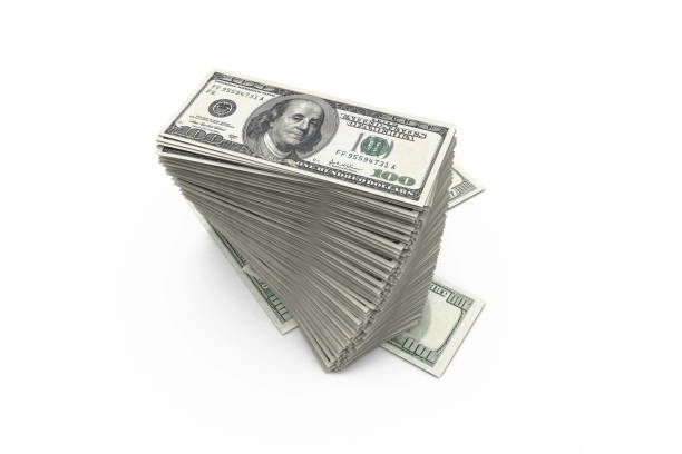istock Deck of One Hundred Dollar Banknotes on White 1150715919