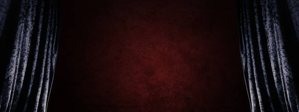 istock Open velvet curtain and blank copy space 1150716508