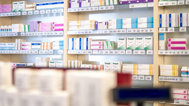 istock Shelves stacked with medicines 1150717761