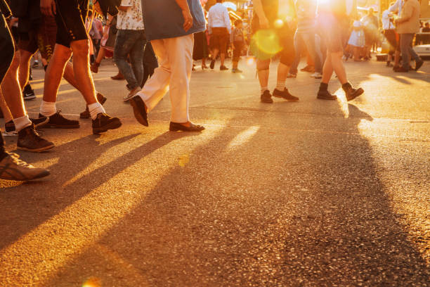 istock Visitors walking through beer festival fairgrounds 1150719272