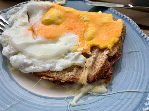 istock Homemade Toast with Fried Egg for Breakfast Ready to Eat. 1150719362