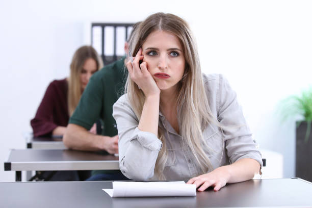 istock Blonde schoolgirl is frustrated during a school assignment 1150720632