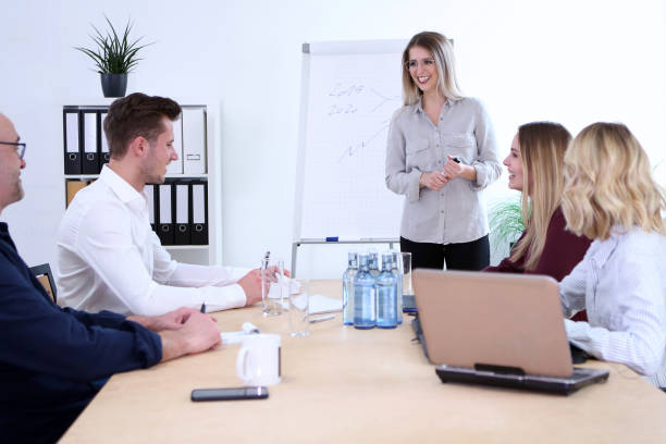 istock Young team holds a business meeting 1150720647