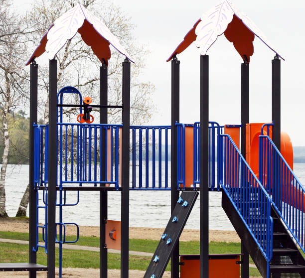 istock Playground and playset for children outdoors at beach 1150720886
