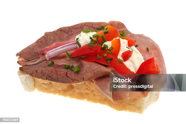 Sandwich Garnish With Roast Beef Stock Photo - Download Image Now - Bread, Bun - Bread, Color Image