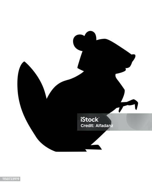 Black Silhouette Cute Brown Gopher Cartoon Animal Design Flat Vector Illustration Isolated On White Background Forest Inhabitant Wild Animal With Brown Fur Stock Illustration - Download Image Now