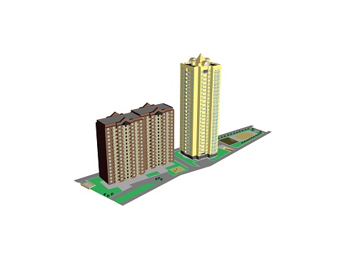 Architecture Project 3d Model Vizualization Building Stock Photo ...