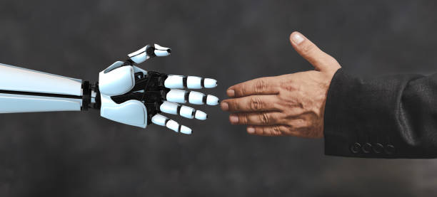 istock business man and cyborg robotic hand 1150729198
