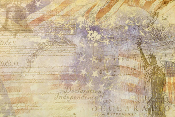 Graphical resource Declaration independence 4 July USA stock photo
