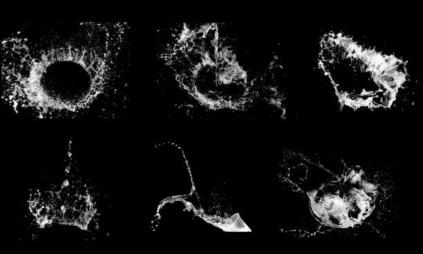 istock Water splashing isolated on a black background 1150730669
