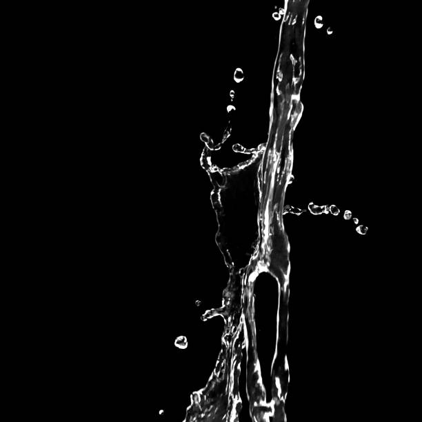 istock Water splashing isolated on a black background 1150730680