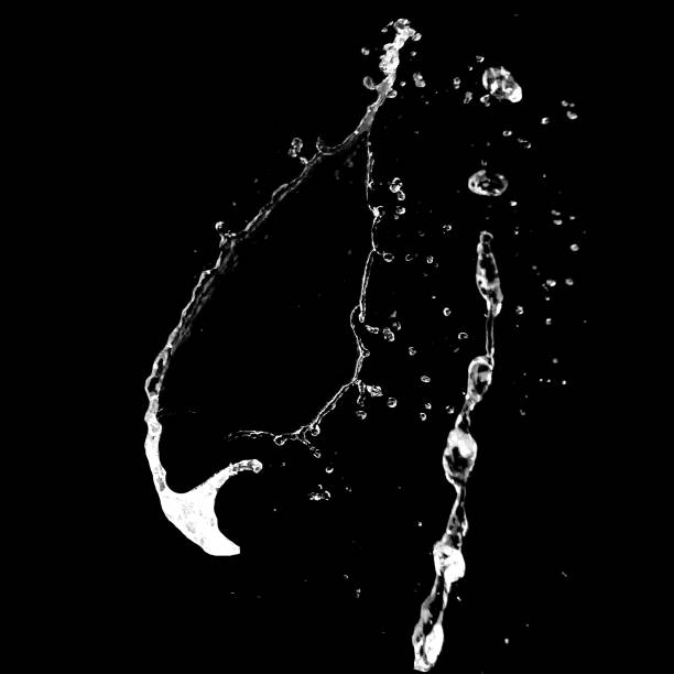istock Water splashing isolated on a black background 1150730681