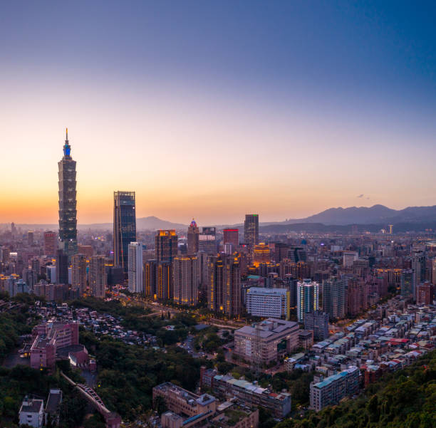 istock Taipei skyline cityscape at sunset 1150730893