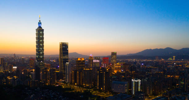 istock Taipei skyline cityscape at sunset 1150730906