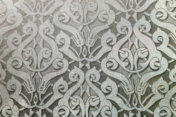 istock Graphic resource grey and white, repetitive Arabesque pattern steampunk Art Deco 1150731528