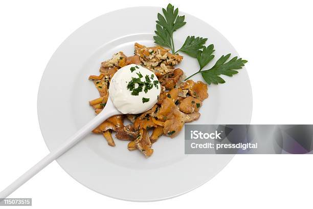 Mushroom Food With Chanterelles Stock Photo - Download Image Now - Chanterelle, Color Image, Cooked