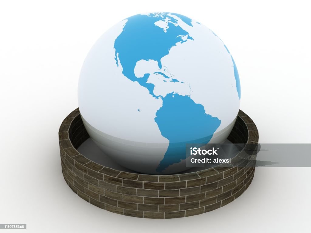 Firewall World Map Computer Network Security Firewall Cyber Data Protection Stock Photo ...
