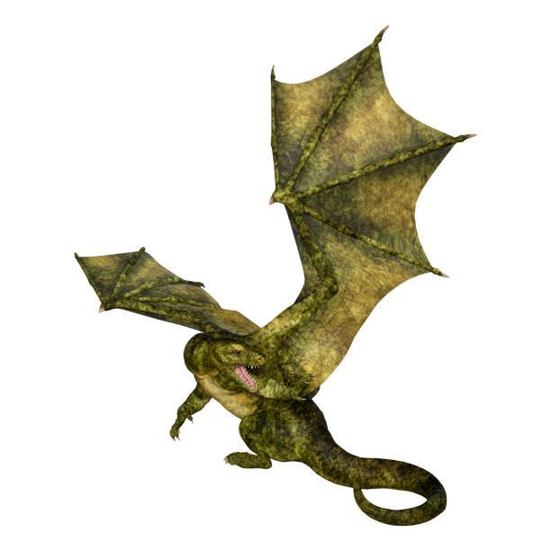 istock 3D illustration fantasy dragon on white 1150736747