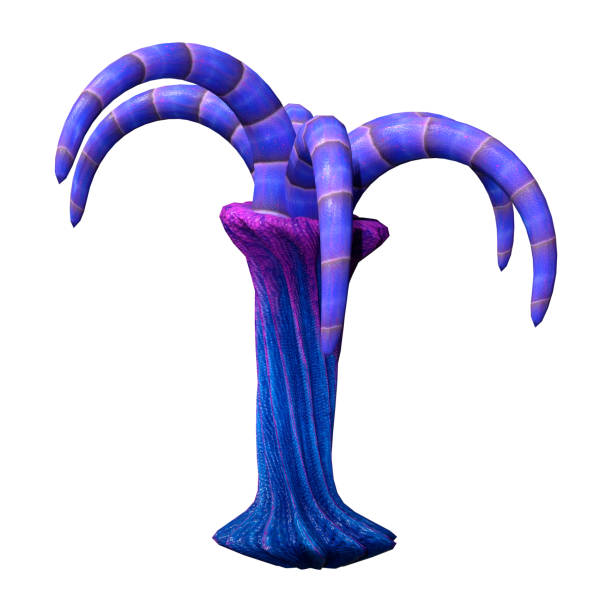 istock 3D illustration alien plant on white 1150736813