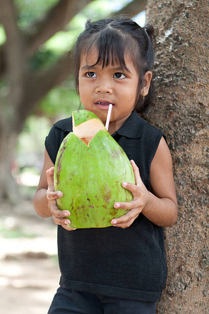 istock asian girl with coconut 115073756