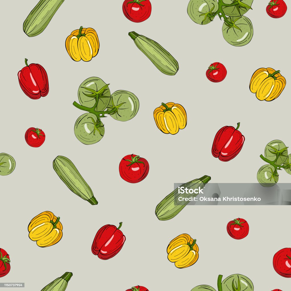 Veggie Patterning Vegetable Pattern Stock Illustration - Download Image Now - Backgrounds ...