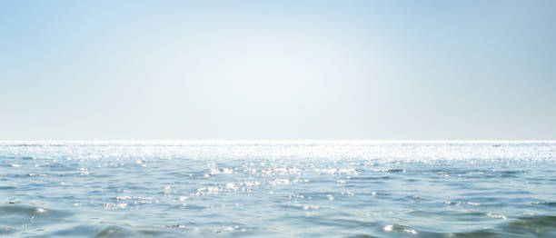 sparkling water surface on far ocean