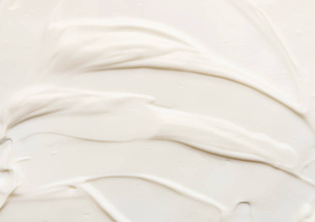 mascarpone cream texture, top view - yogurt greek culture milk healthy eating imagens e fotografias de stock