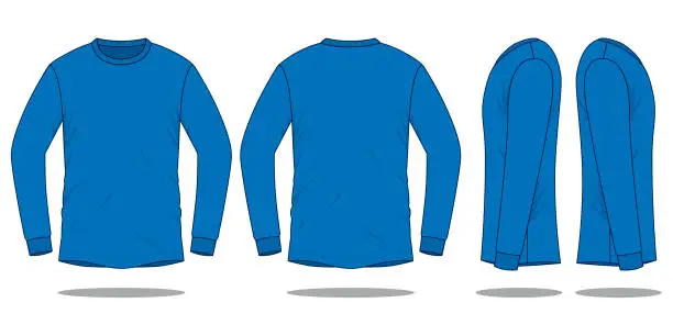 Vector illustration of Long Sleeve T-Shirt Vector for Template