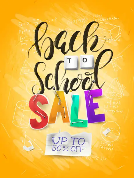 Vector illustration of Back to school sale concept