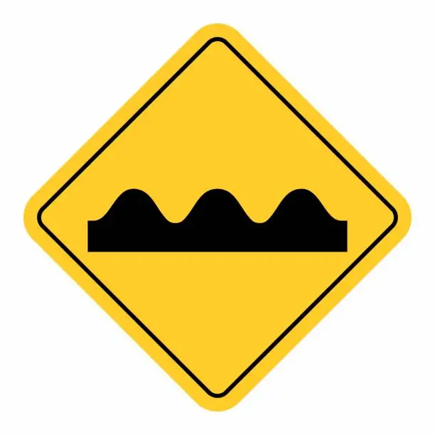 Vector illustration of Bumpy Road Sign