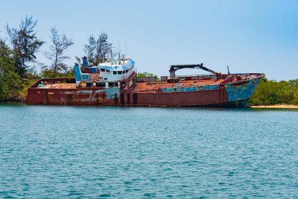 istock Shipwreck on Caribbean Island Cay 1150745902