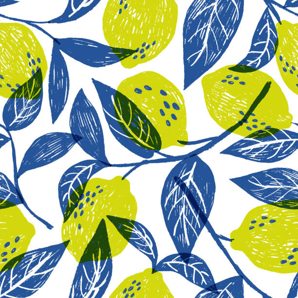 wzór wektorowy - citrus fruit illustrations stock illustrations