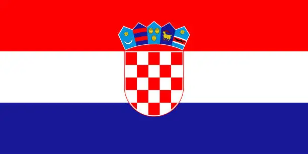 Vector illustration of Flag of Croatia. Official colors. Correct proportion. Vector