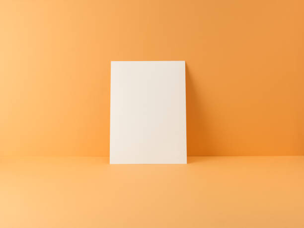 istock Blank Card Flyer On Peach Background with Shadow 1150748177